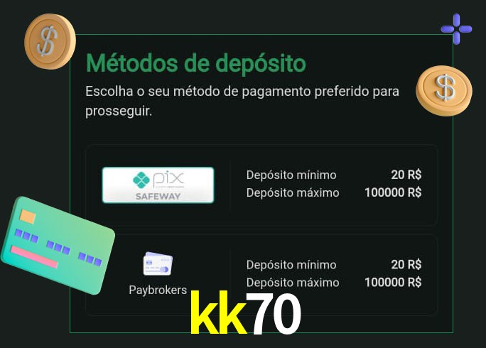 O cassino kk70 oferece uma grande variedade de métodos de pagamento